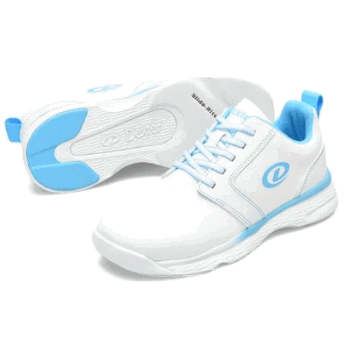 Dexter Womens Raquel LX White/Blue Wide Bowling Shoes - BowlersParadise.com